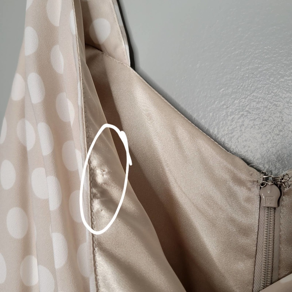 Express Cream Polka Dot Mini Dress - Picture 13 of 14